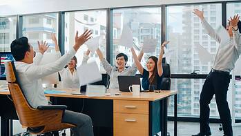 millennial group of young businesspeople asia businessman and bu